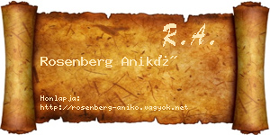 Rosenberg Anikó névjegykártya
